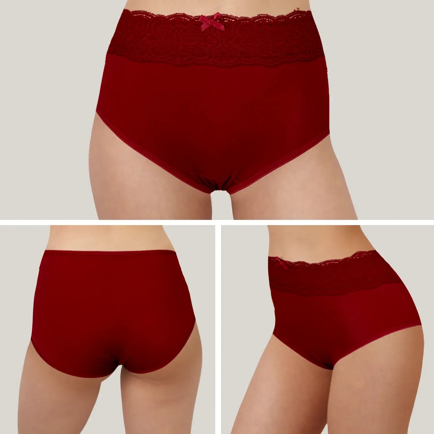 Calzones de encaje para mujer, cómodos, sexy, levantan la cadera, cintura  media, paquete de 3 unidades (color E, talla: M)